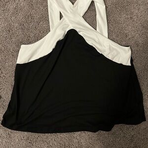 SHEIN Black and White Cross-Back Tank Top